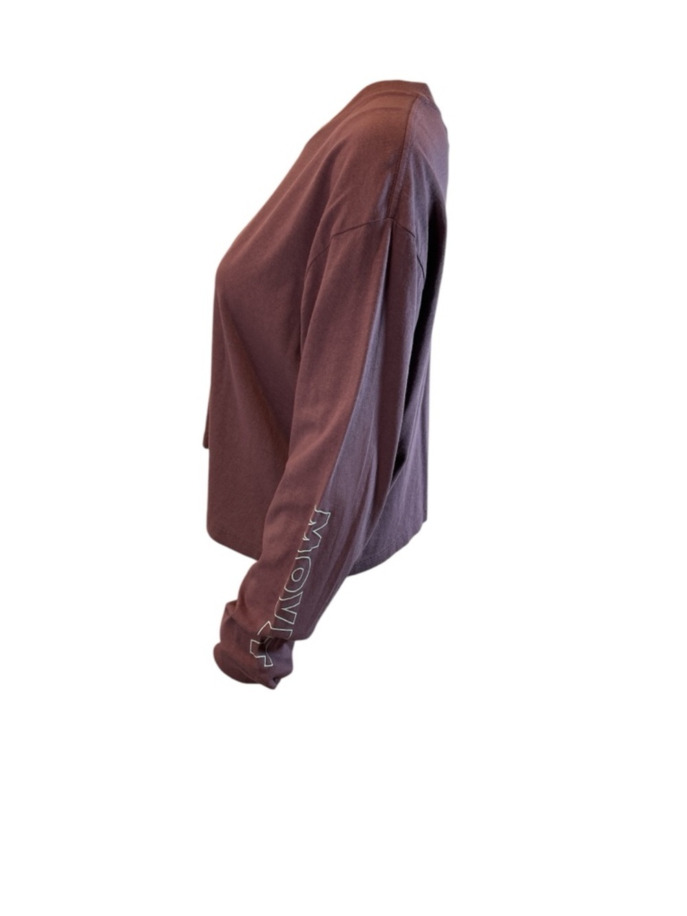 MOTHER Twister Women's Cropped Lavender Long-Sleeve Crewneck Top - Picture 3 of 4
